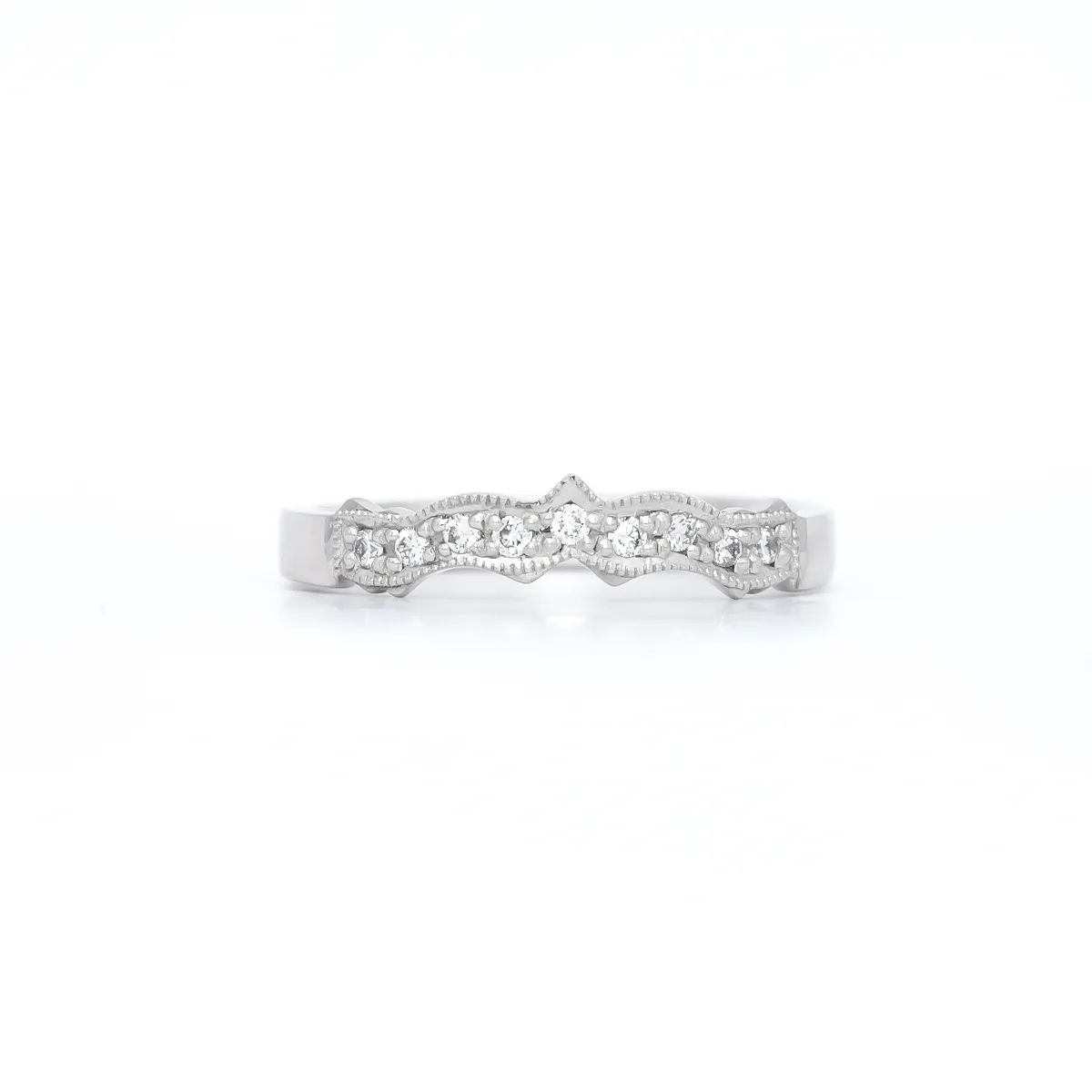 IJCR00028 Claddagh Wedding Ring White Gold Diamond 1