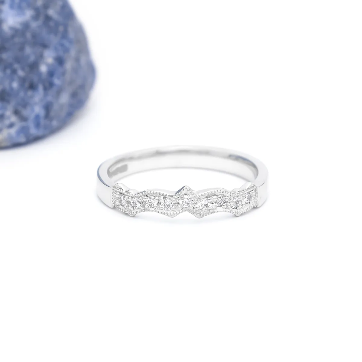 IJCR00028 Claddagh Wedding Ring White Gold Diamond 6