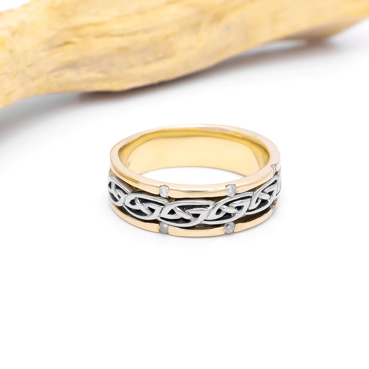 Ladies Diamond Set Celtic Knot Wedding Ring