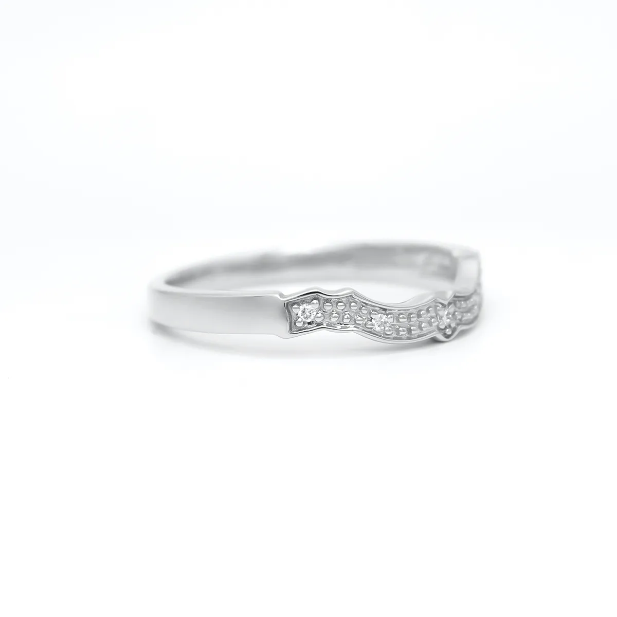 White Gold Emerald and Diamond Irish Claddagh Engagement Ring Set Photo 15 