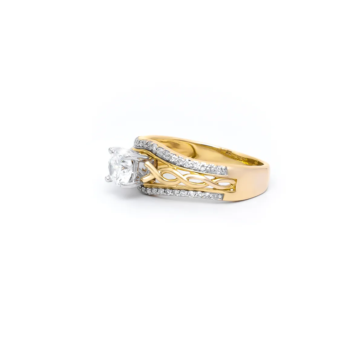 IJCR0010 Gold Diamond Celtic Ring 2