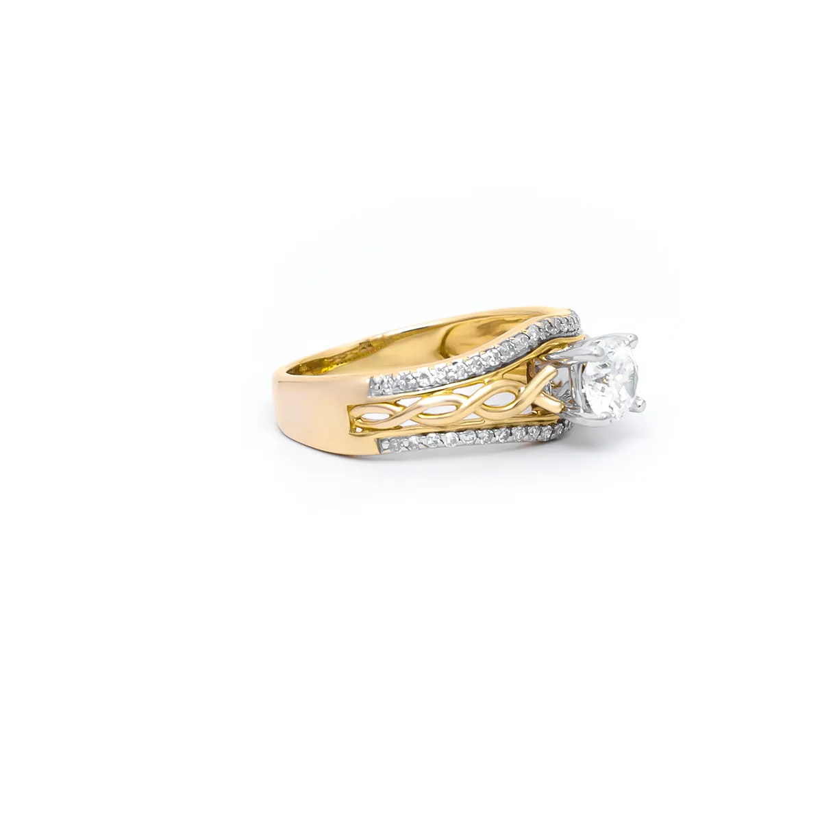 IJCR0010 Gold Diamond Celtic Ring 3...