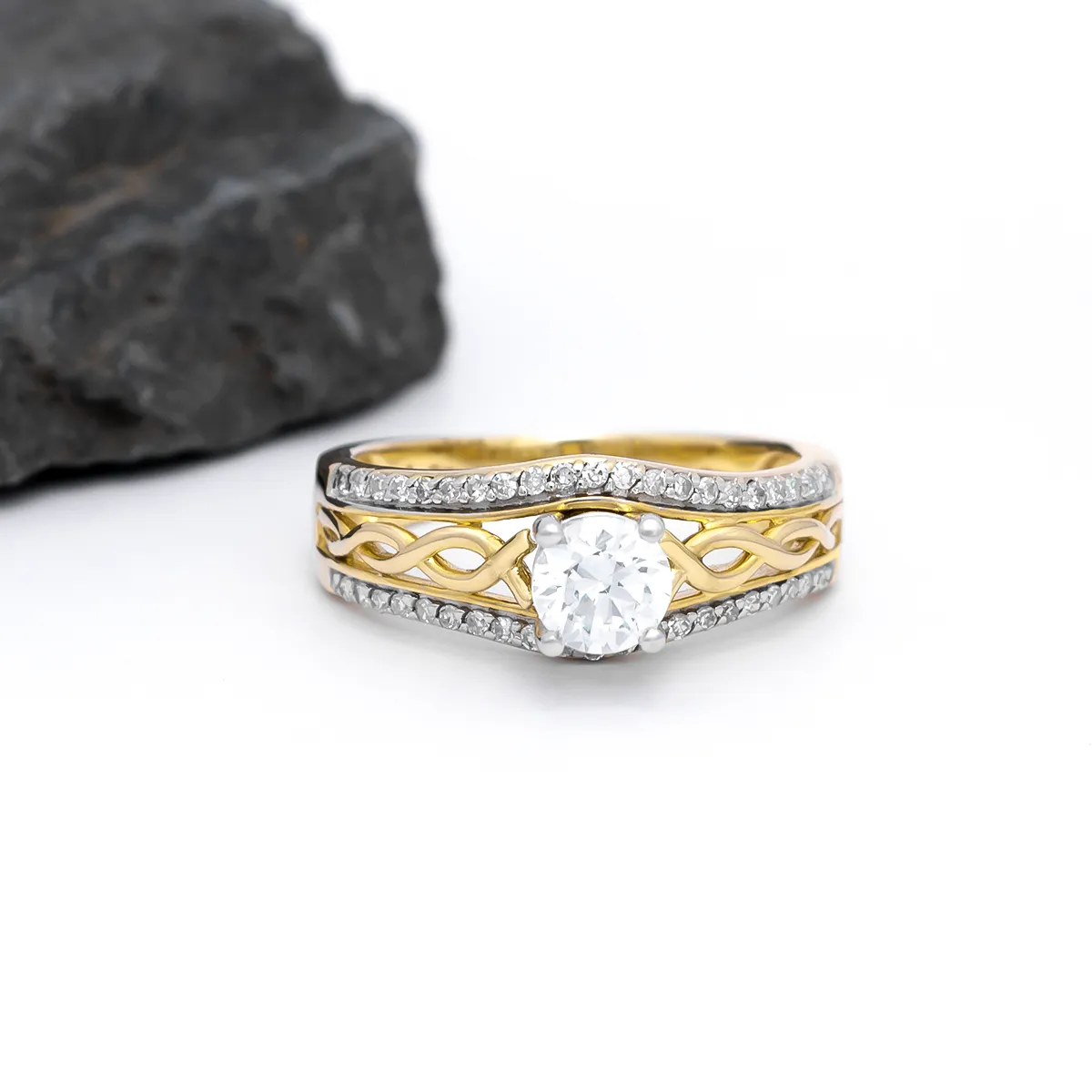 IJCR0010 Gold Diamond Celtic Ring 4
