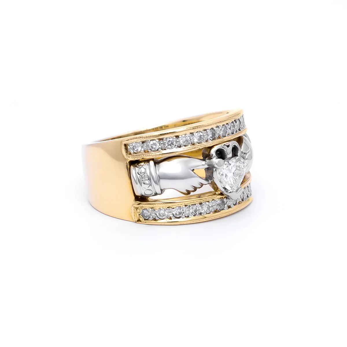 IJCR0019 Yellow Gold Wide Cladagh Ring 3...