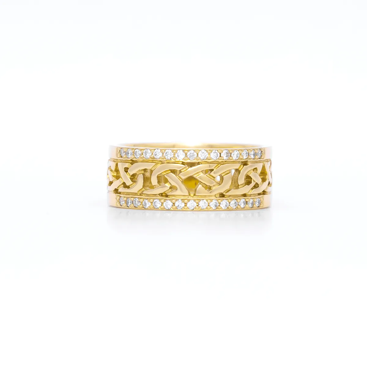 Ijc 1 Yellow Gold Celtic Ring With Diamonds 1...