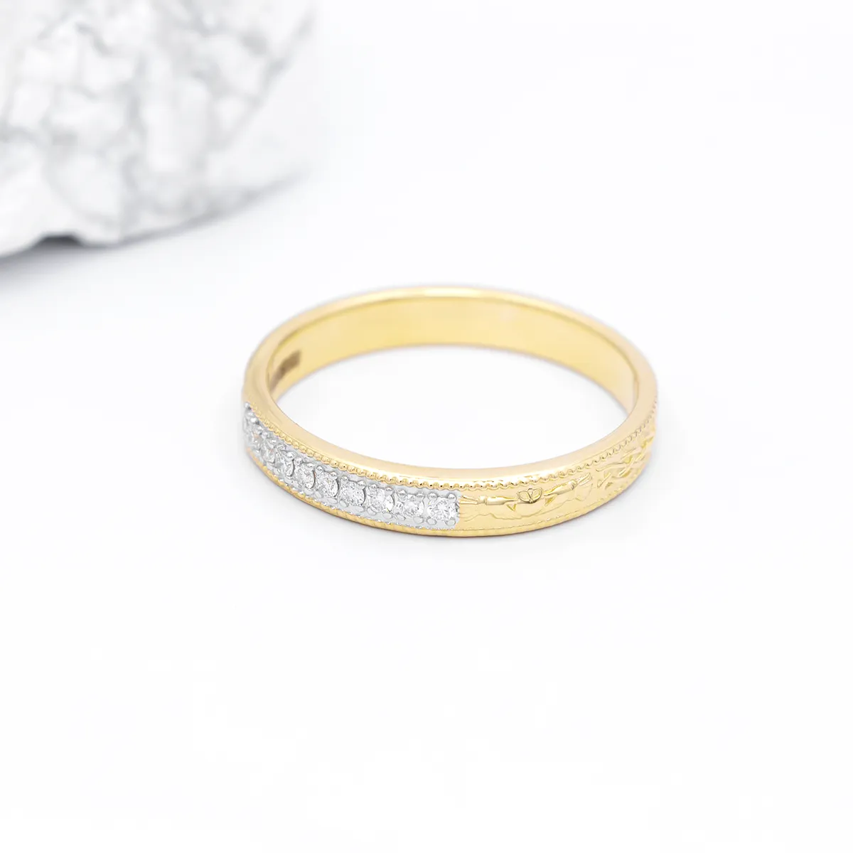 IJCR0039 Yellow Gold Claddagh Ring 4