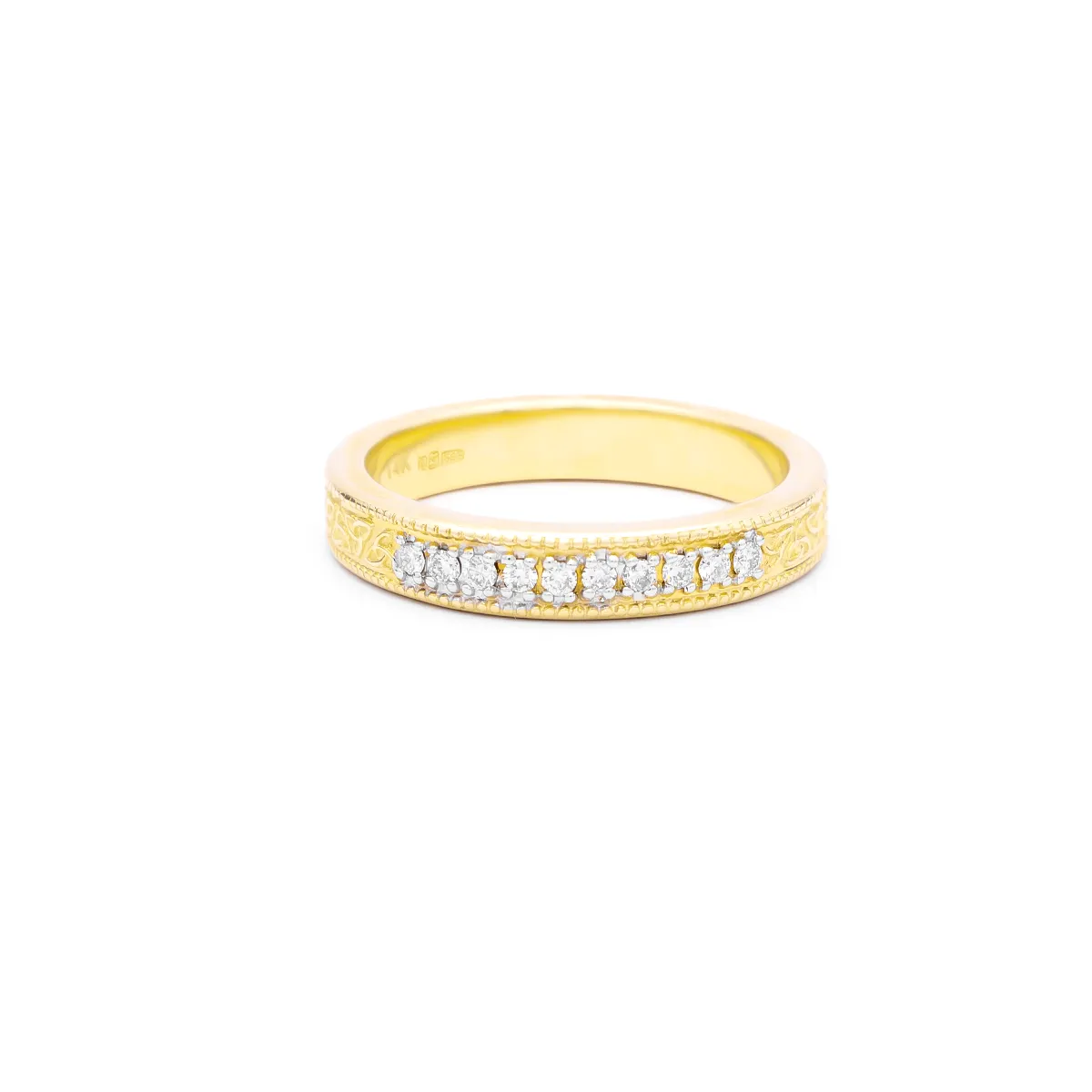 IJCR0040 Yellow Gold Celtic Ring With Diamonds 1...