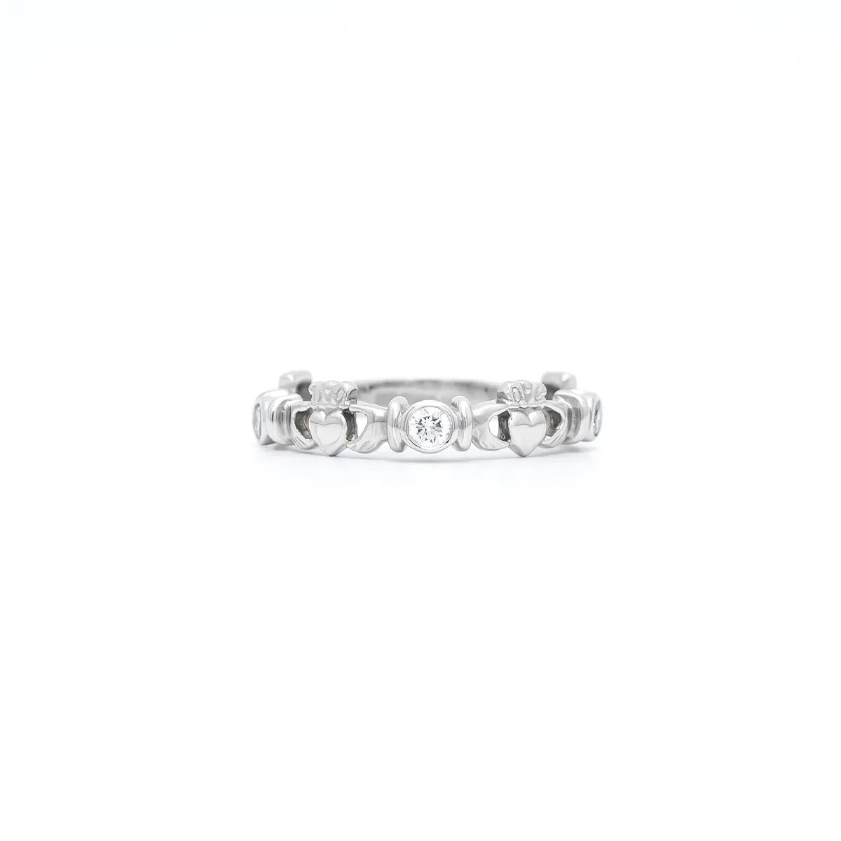 IJCR0043 White Gold Diamond Claddagh Ring 1...