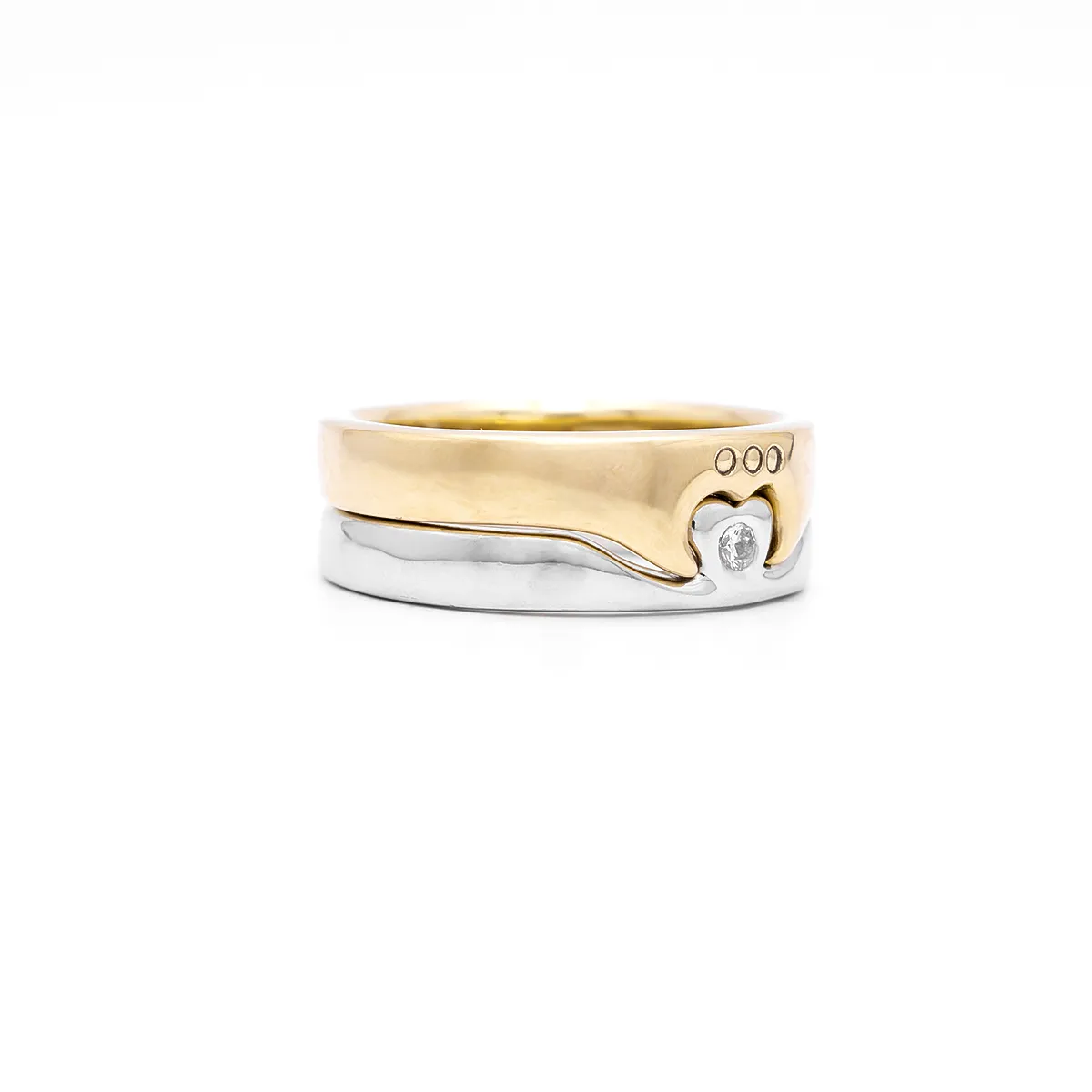 IJCR0044 Yellow White Gold Claddagh Ring 2