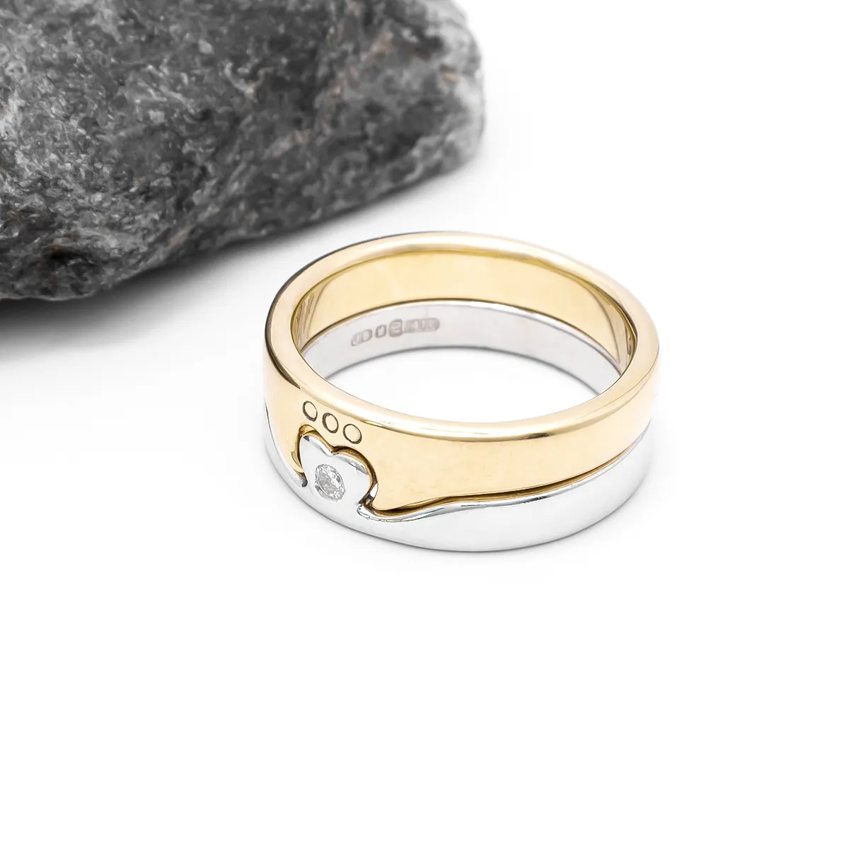 2 Part Diamond Claddagh Ring Photo 5 