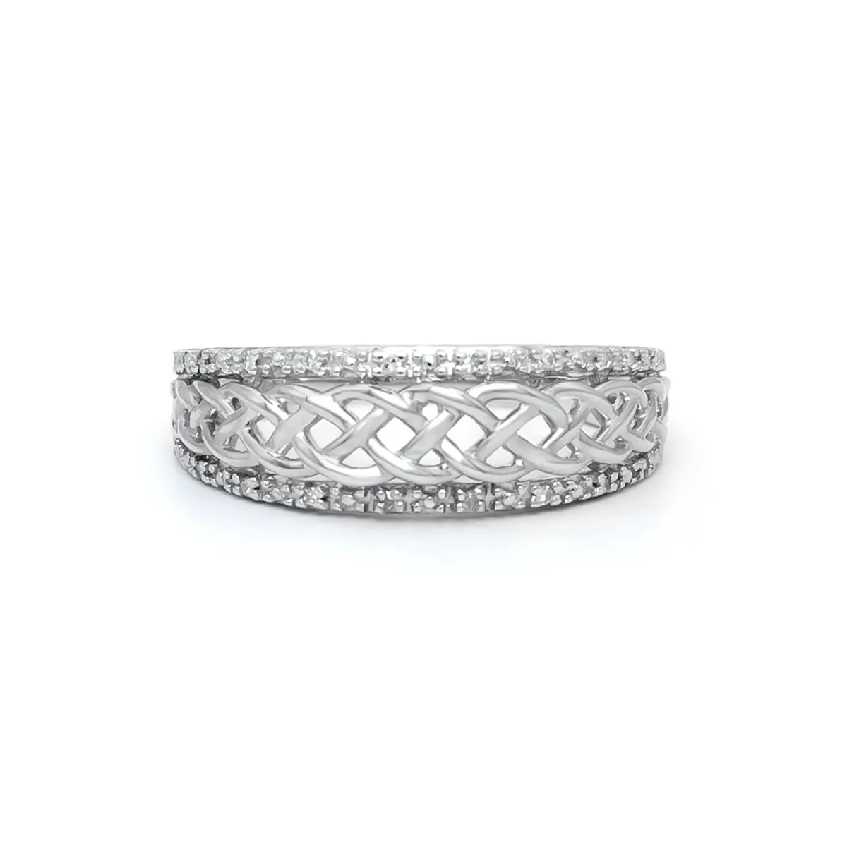 White Gold Diamond Celtic Knot Ring 1...