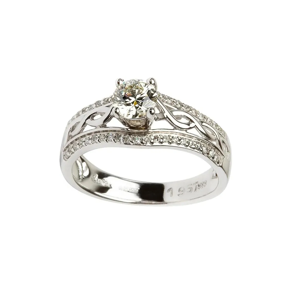 114k White Gold Celtic Knot Diamond Engagement Ring...