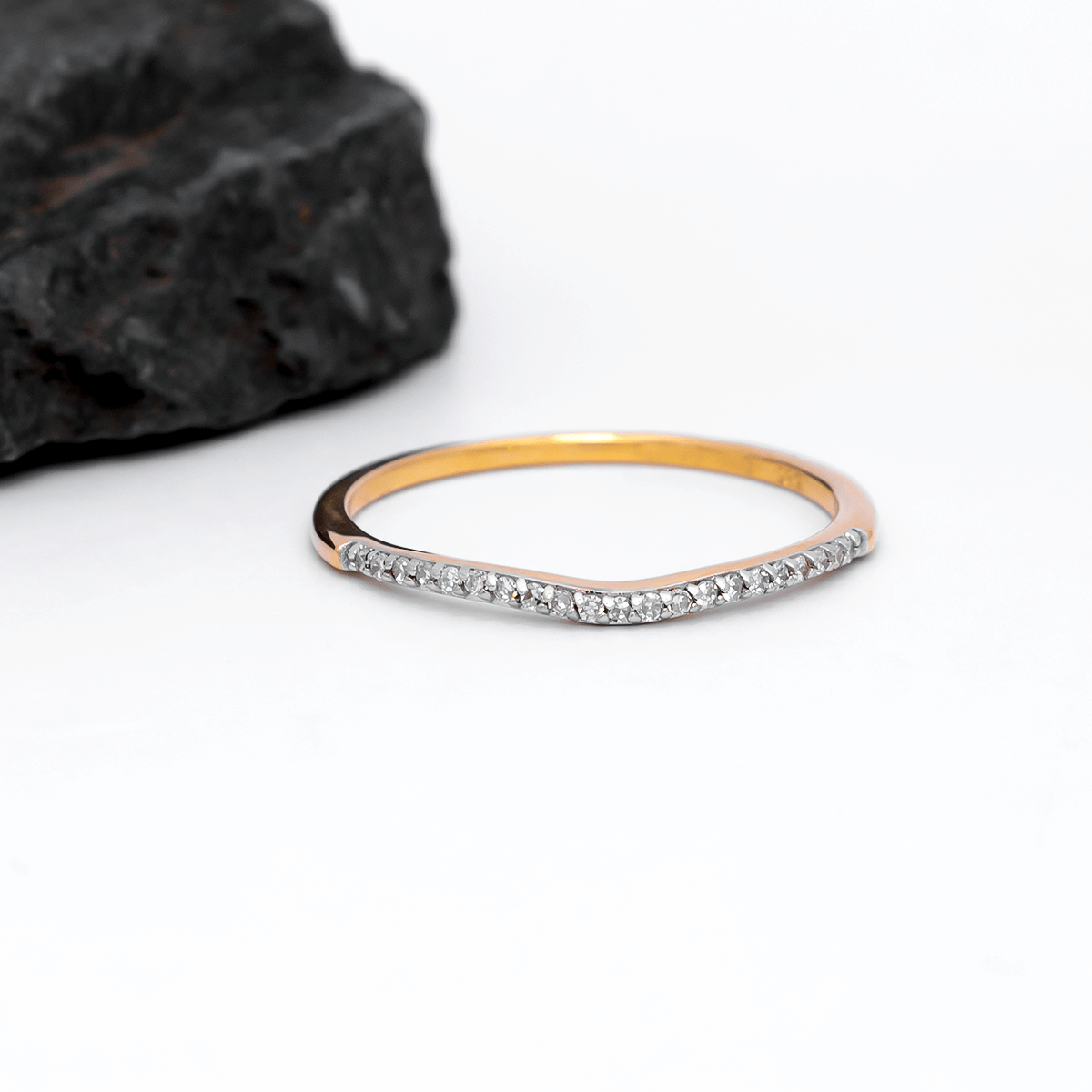 14k Gold Pave Set Diamond Wedding Ring