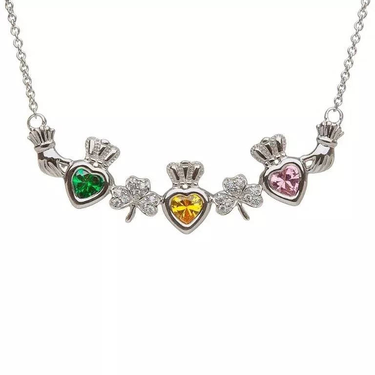 1 3 Stone Shamrock Mothers Pendant