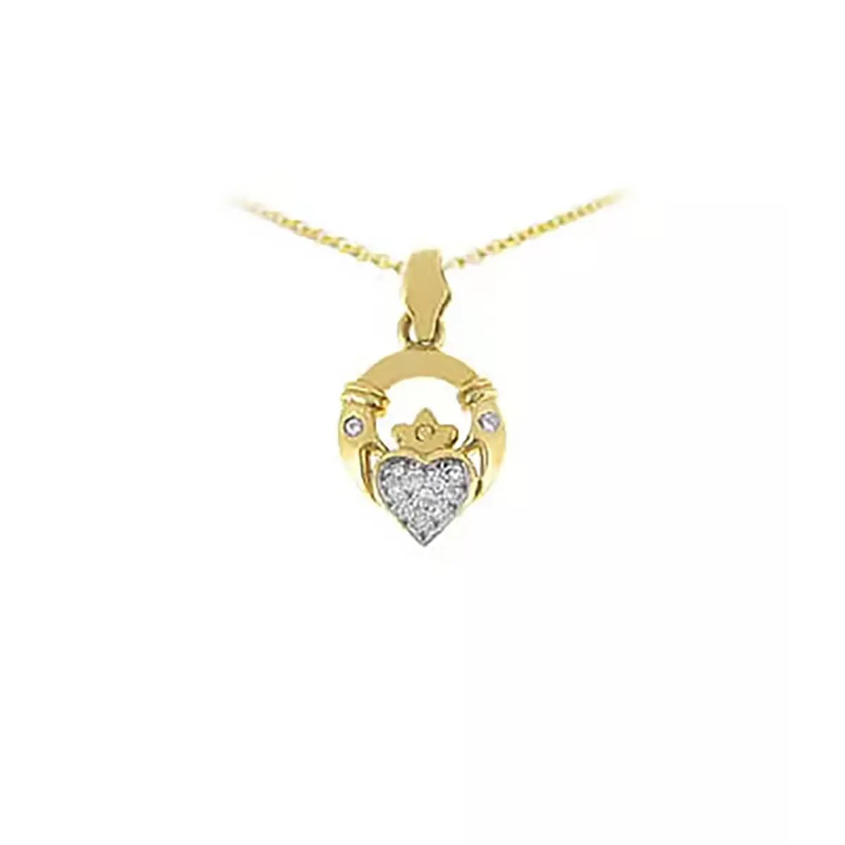 Diamond Claddagh Pendant On Chain ...