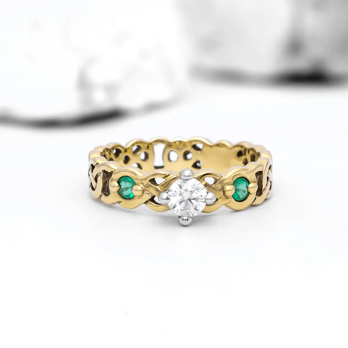 Celtic knot hotsell emerald ring