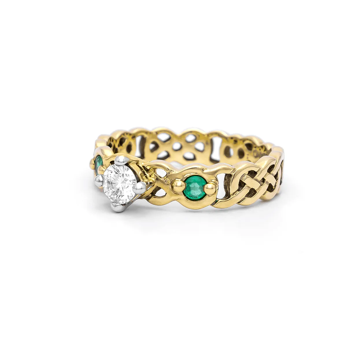 Yellow Gold Celtic Knot Emerald Ring 2...