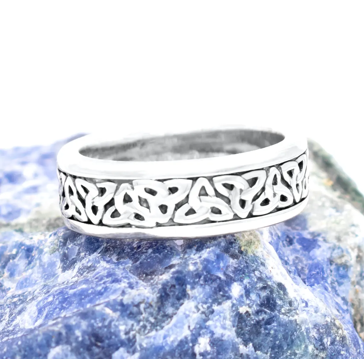 Sterling Silver Oxidised Ladies Celtic Trinity Knot Ring...