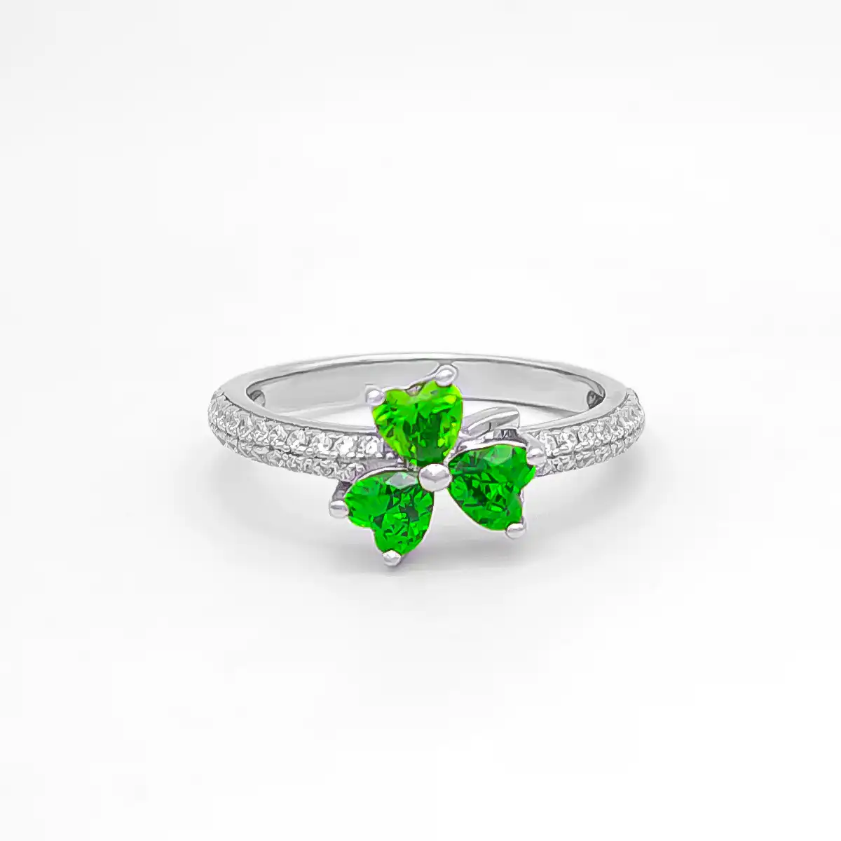 Silver Shamrock Ring With Cubic Zirconia 1...
