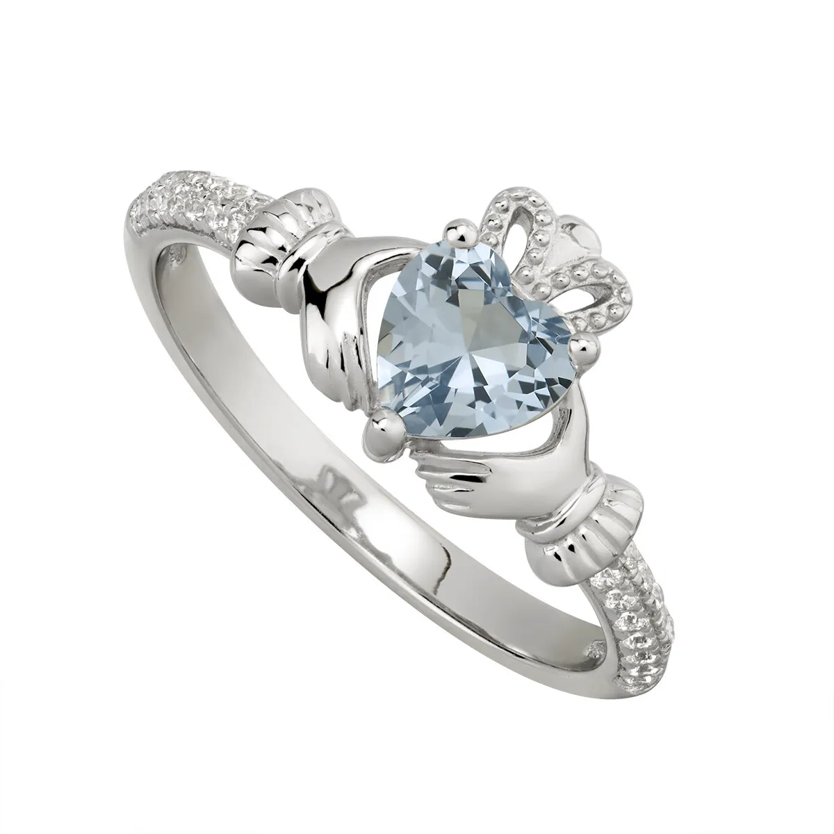 Silver December Claddagh Birthstone Ring...