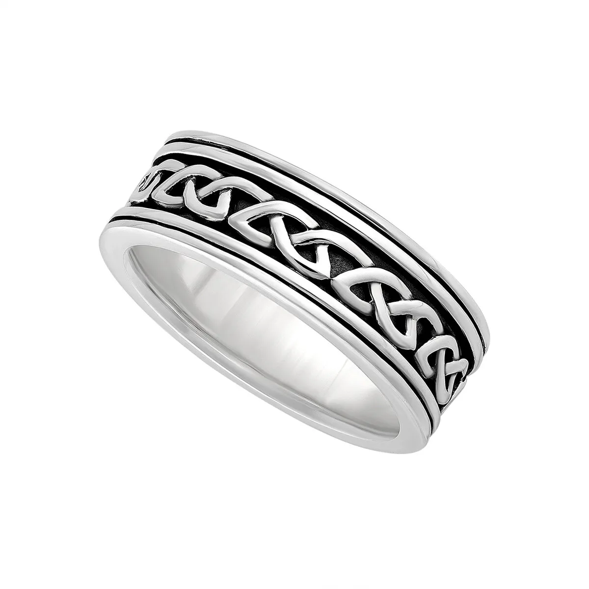 Gents Oxidised Sterling Silver Celtic Knot Ring