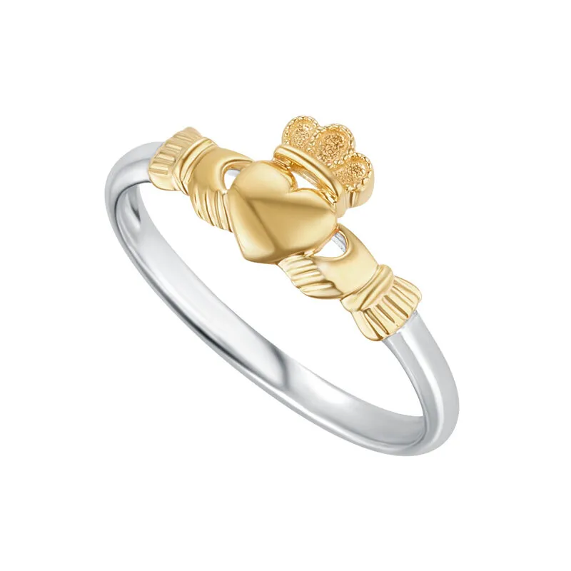 10k Gold And Sterling Silver Claddagh Ring