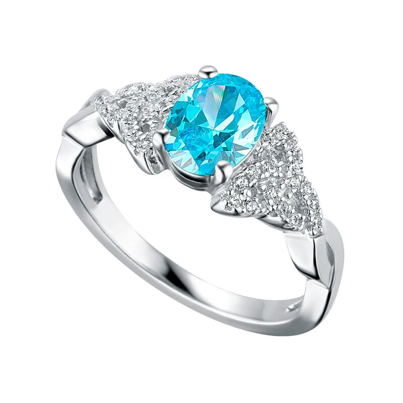 March Birthstone Trinity Knot Ring...