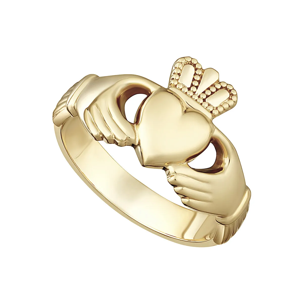 Mens 9k Gold Heavy Claddagh Ring...