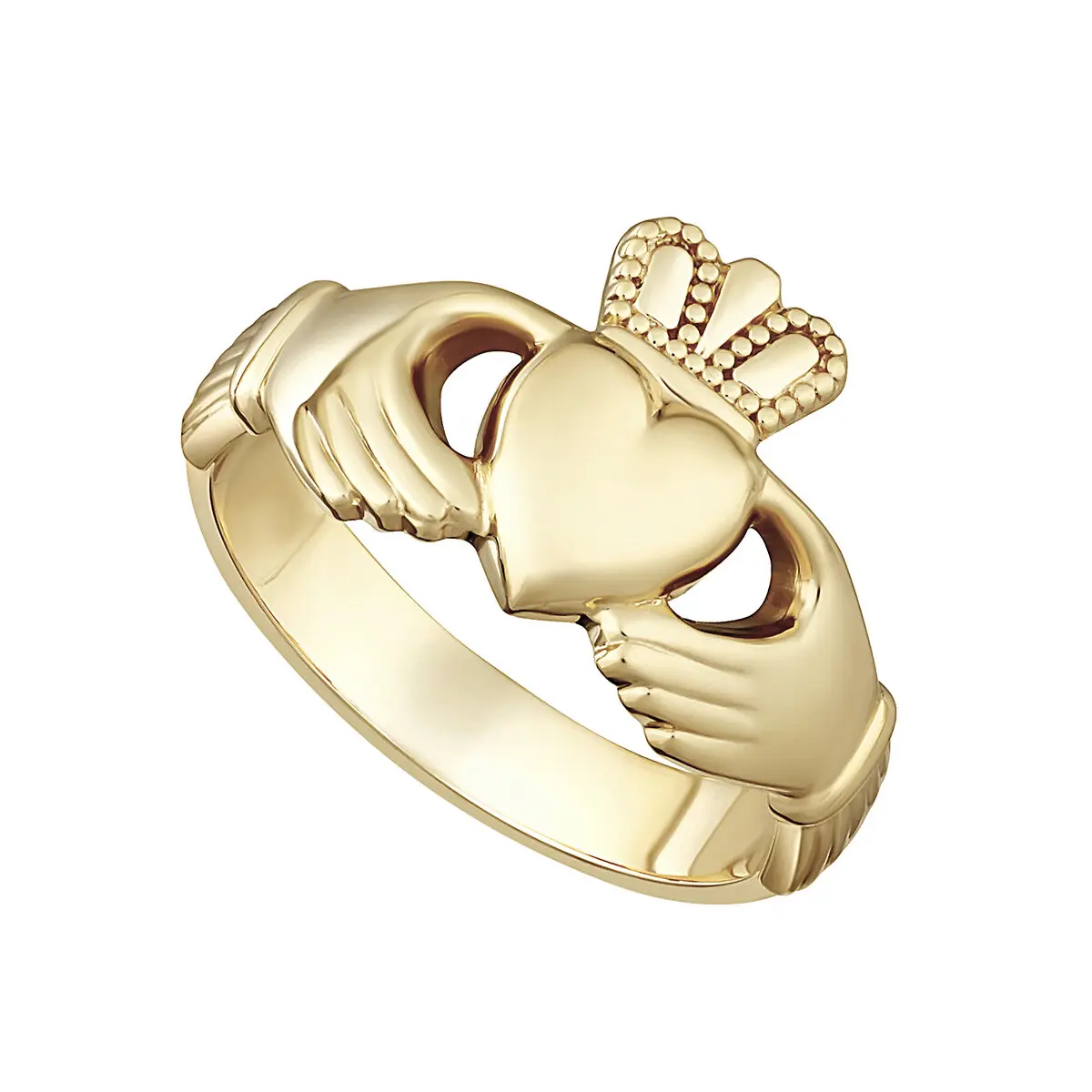 14k Gold Heavy Mens Claddagh Ring...