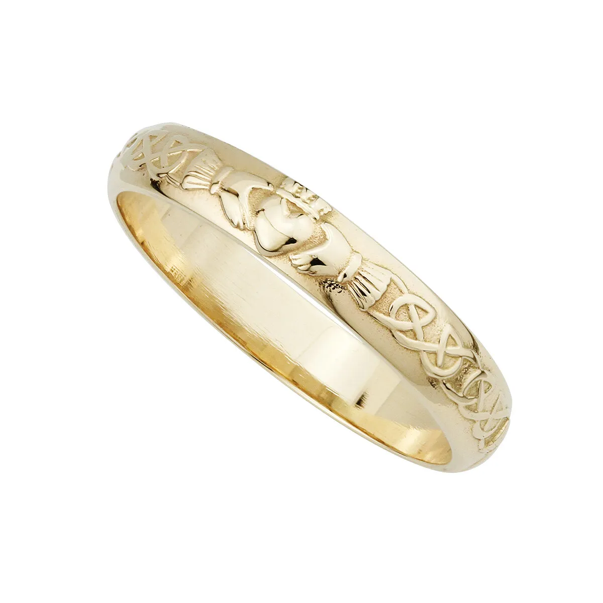 Ladies Gold Celtic Claddagh Wedding Band...