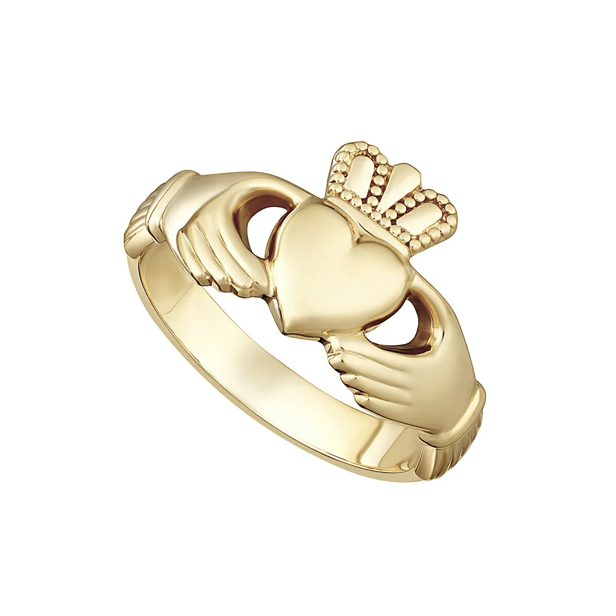 9K Gold Heavy Maids Claddagh Ring