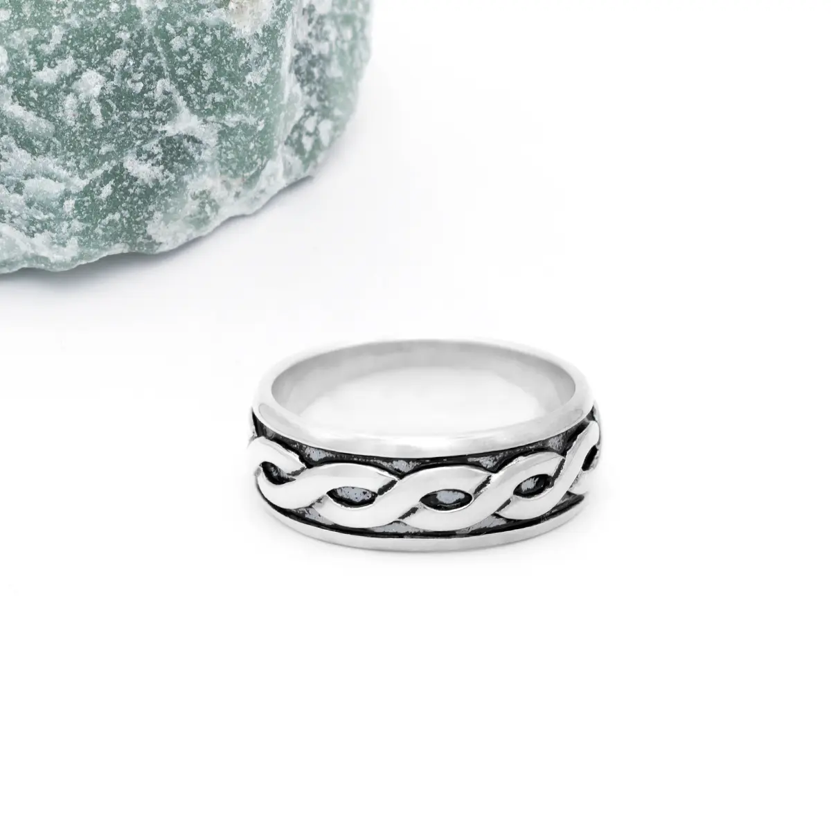 Mens Silver Celtic Ring 3...