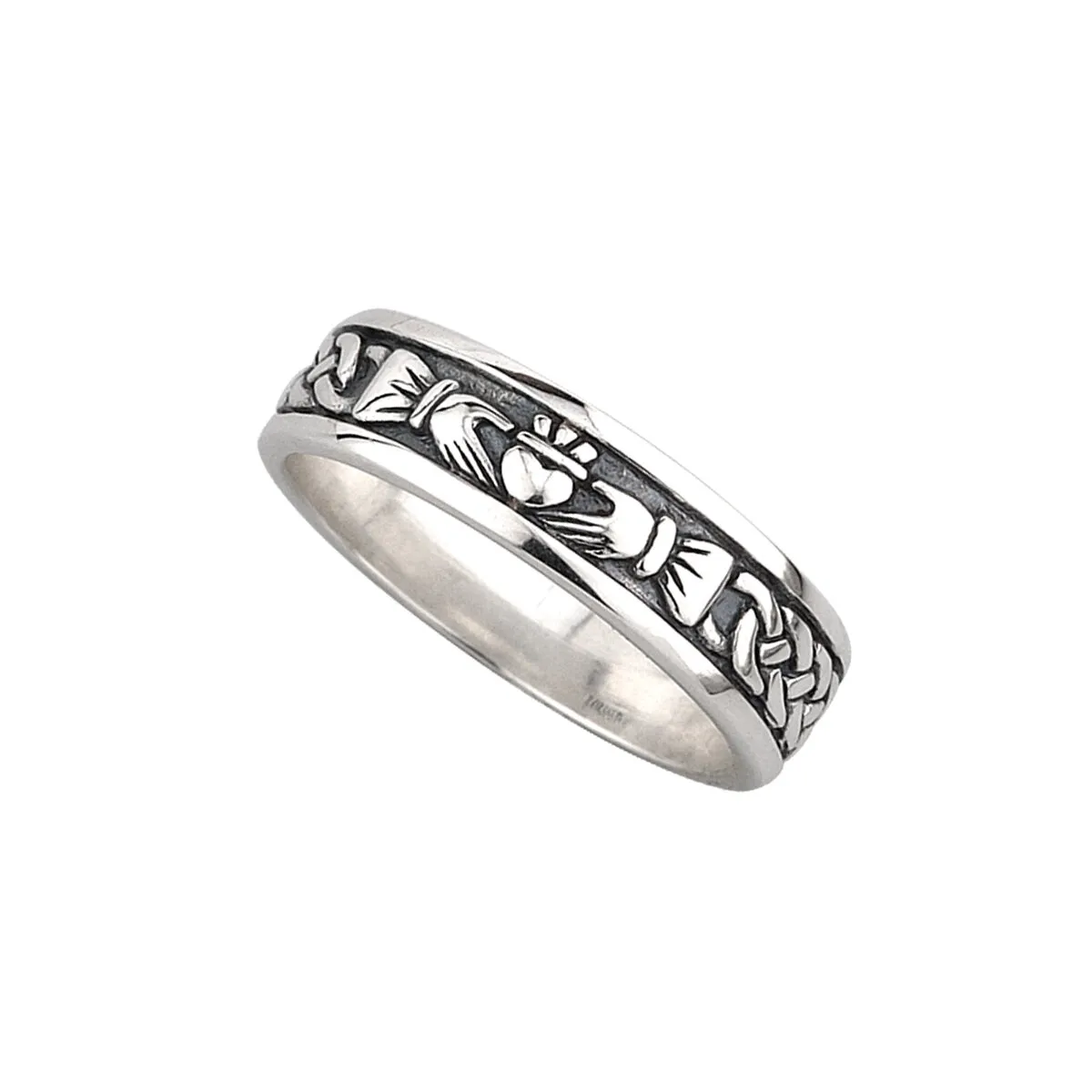 Sterling Silver Claddagh Band Ring For Her