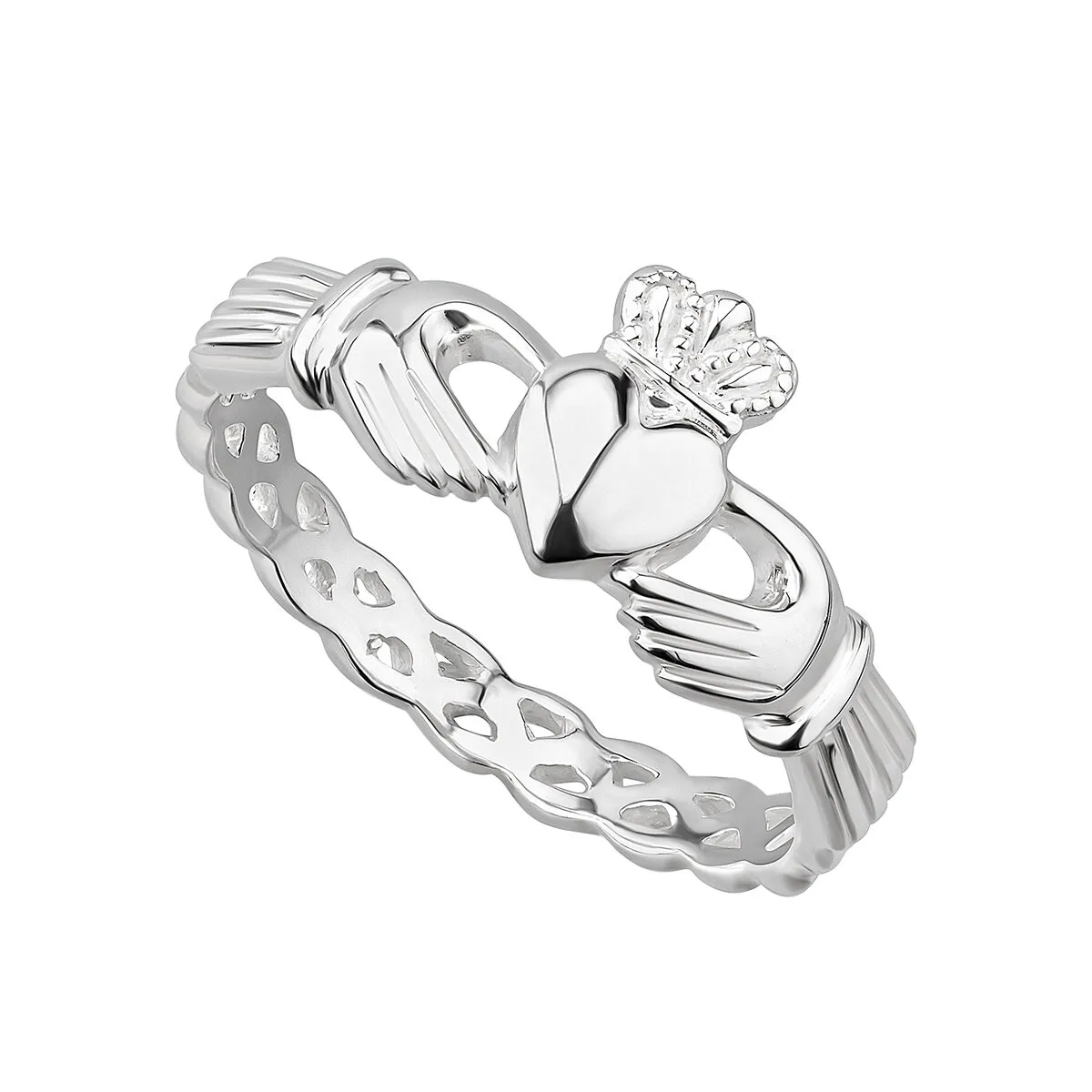 Sterling Silver Weave Claddagh Ring...