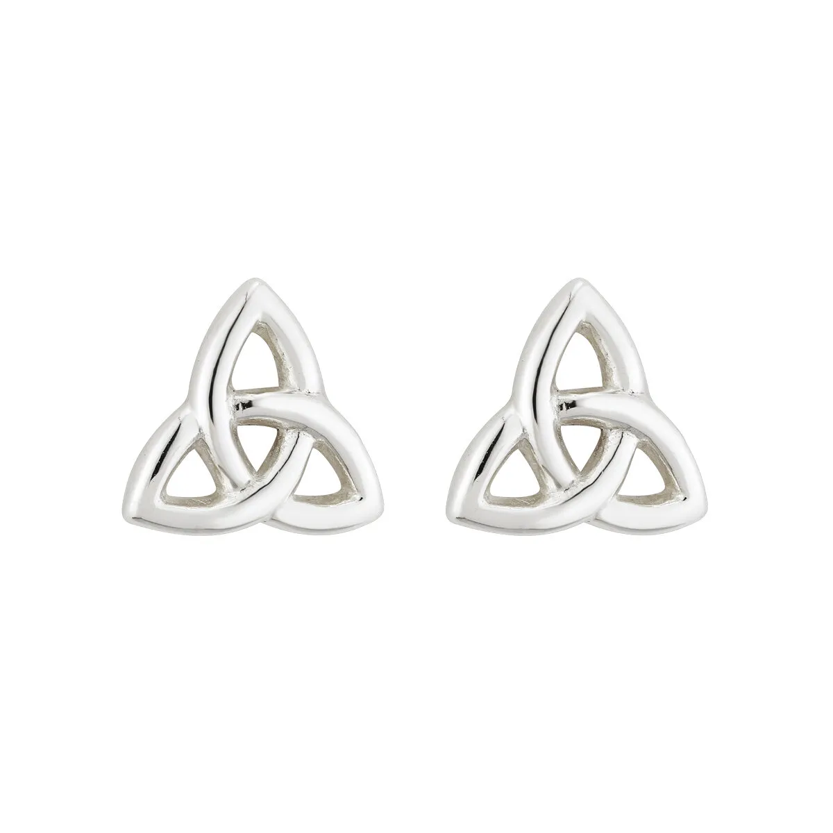 Silver Tiny Trinity Knot Stud Earrings...