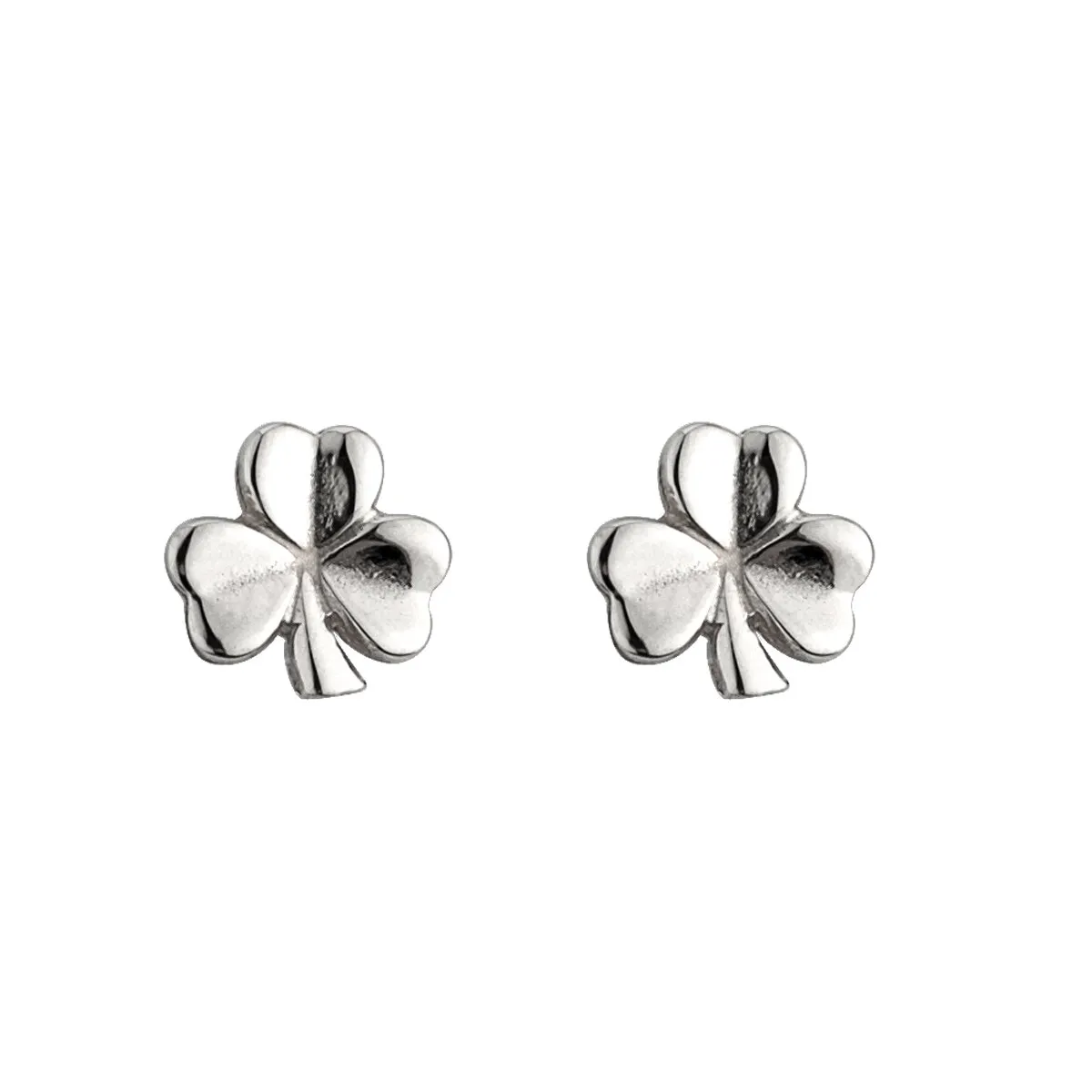 Sterling Silver Irish Shamrock Stud Earrings
