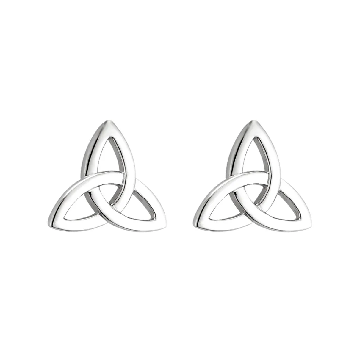 White Gold Celtic Trinity Knot Stud Earrings...
