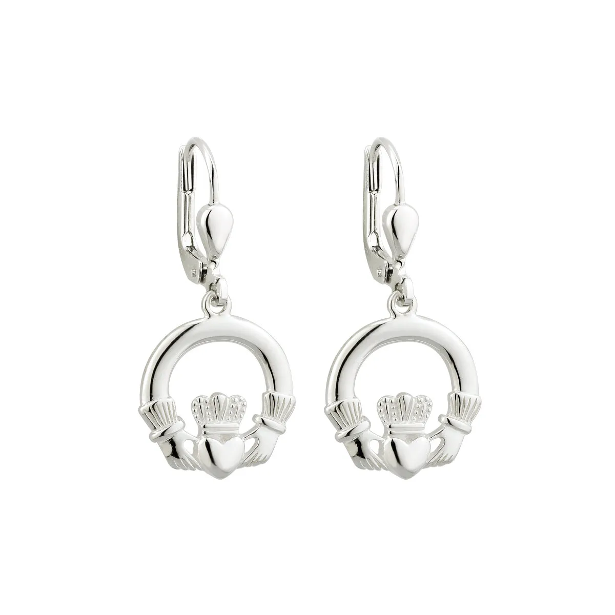 Sterling Silver Claddagh Drop Earrings...