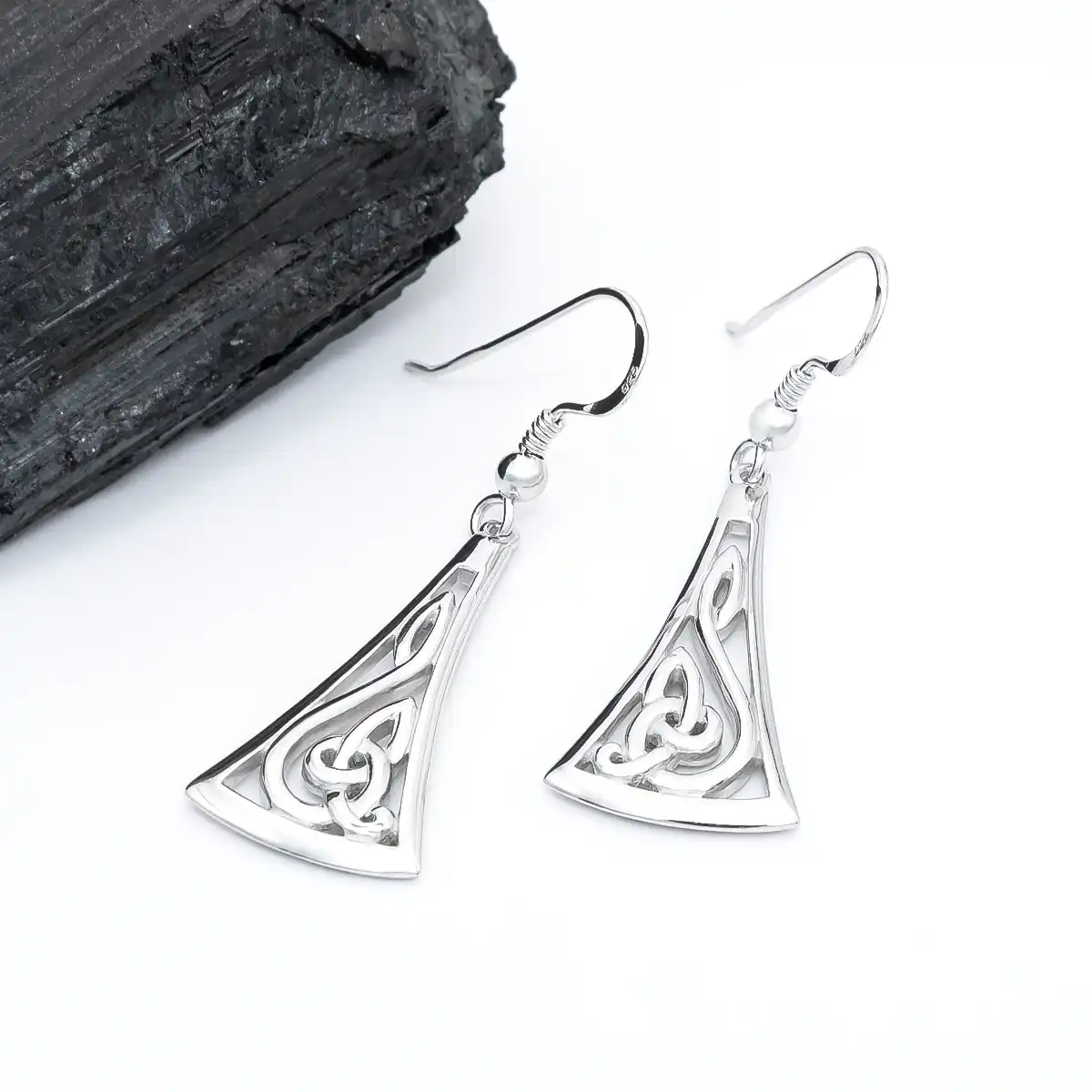 Silver Long Celtic Earrings 3...