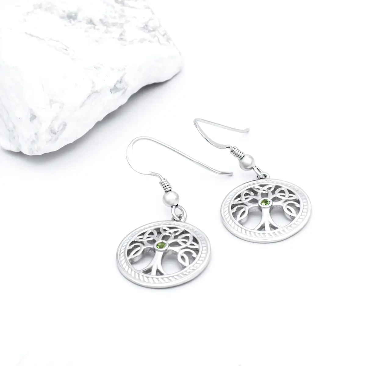 Silver Tree Of Life Drop Earrings 4...