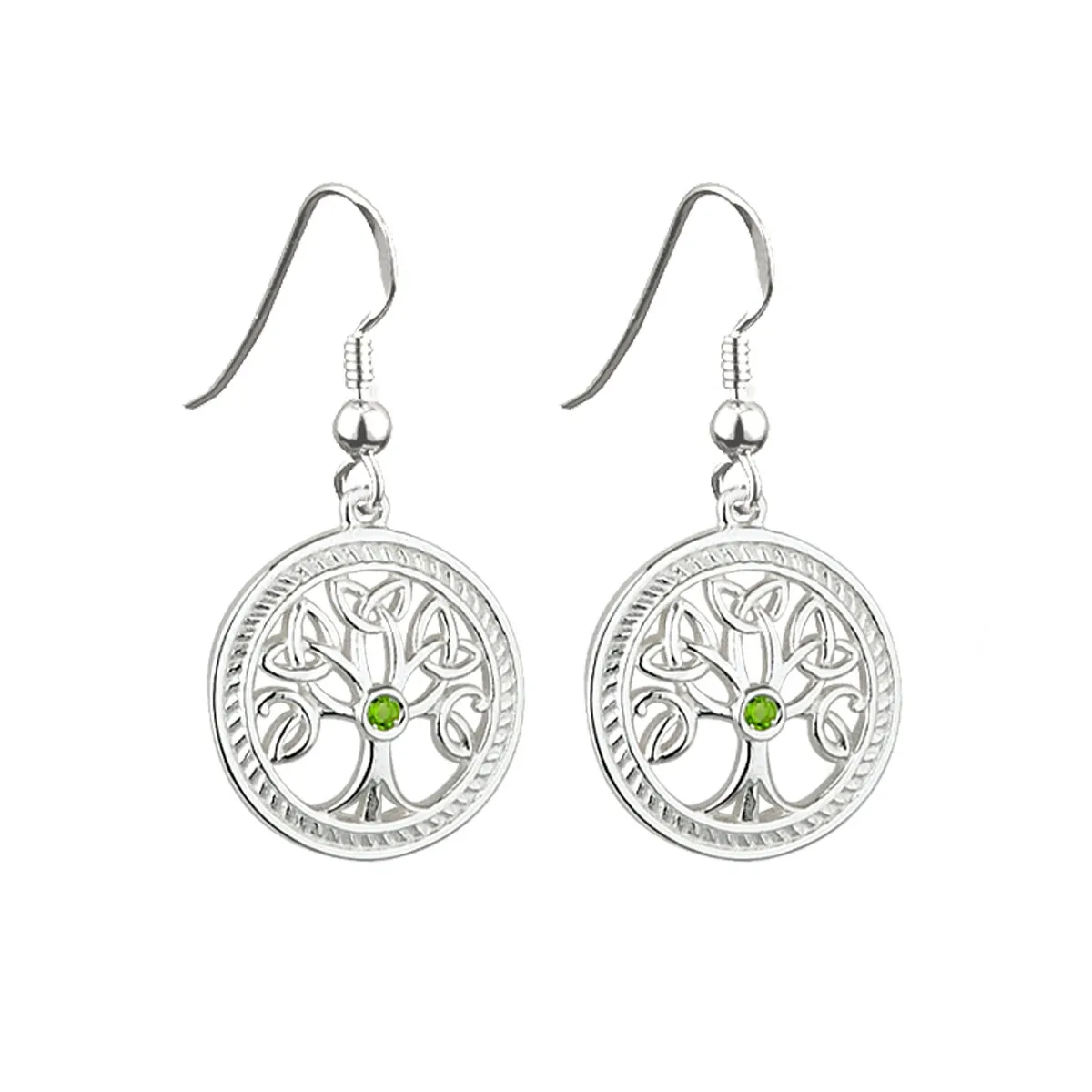 Sterling Silver Tree Of Life Drop Earrings 0...