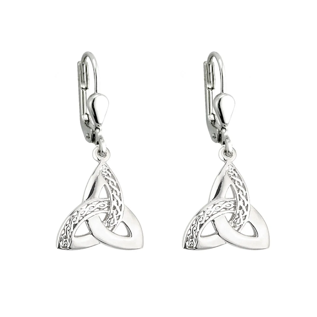 Sterling Silver Celtic Trinity Knot Drop Earrings0...