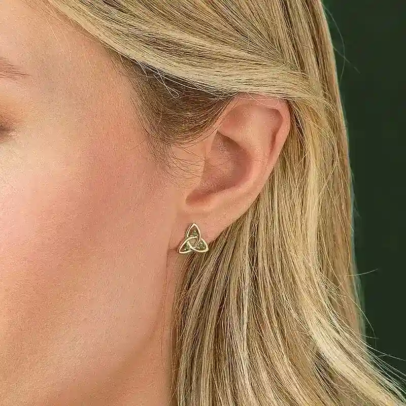 14k Gold Emerald Trinity Knot Earrings1...
