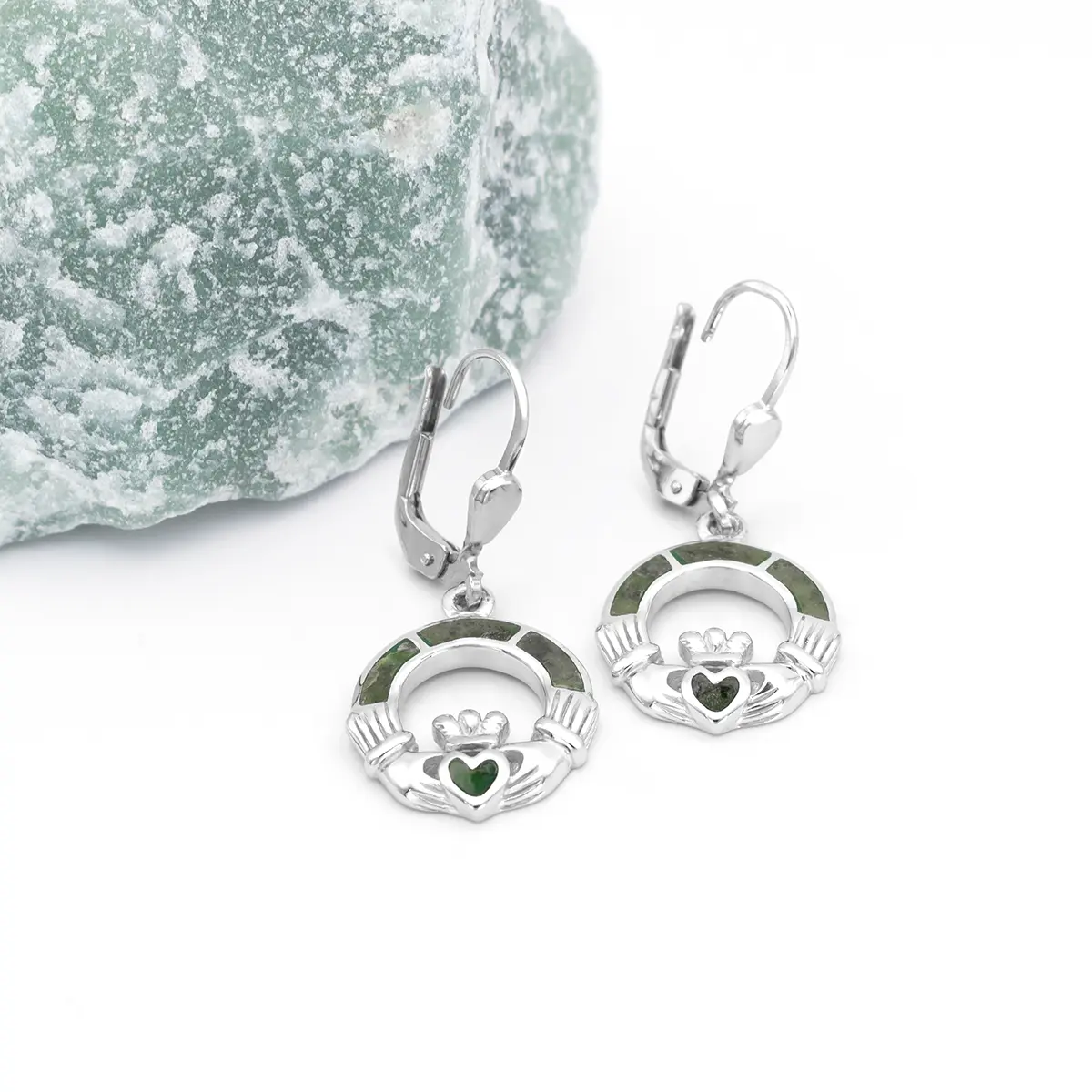 Connemara Marble Claddagh Earrings 2...