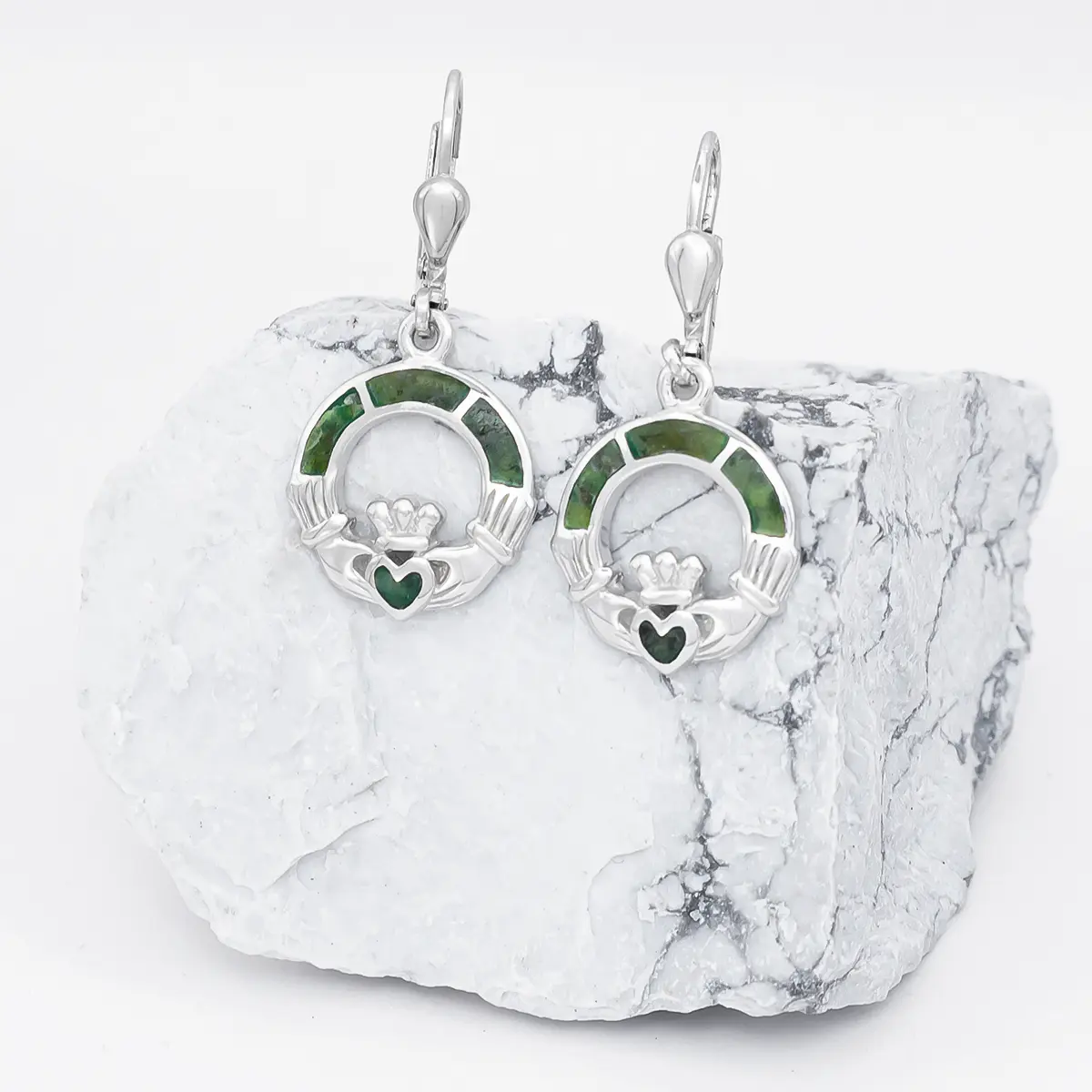 Connemara Marble Claddagh Earrings 3...