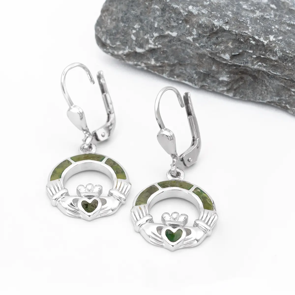 Connemara Marble Claddagh Earrings 4...