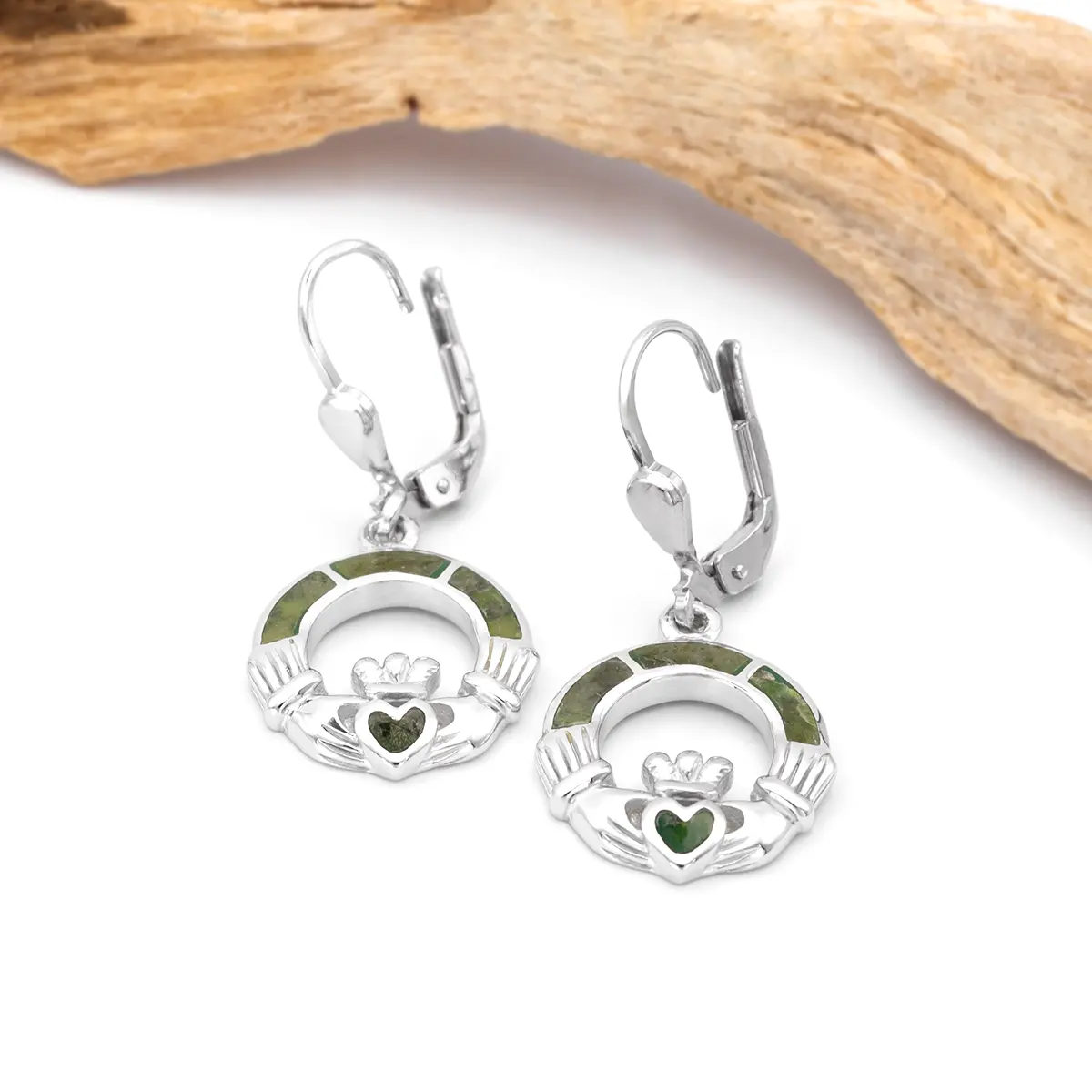 Connemara Marble Claddagh Earrings 5...