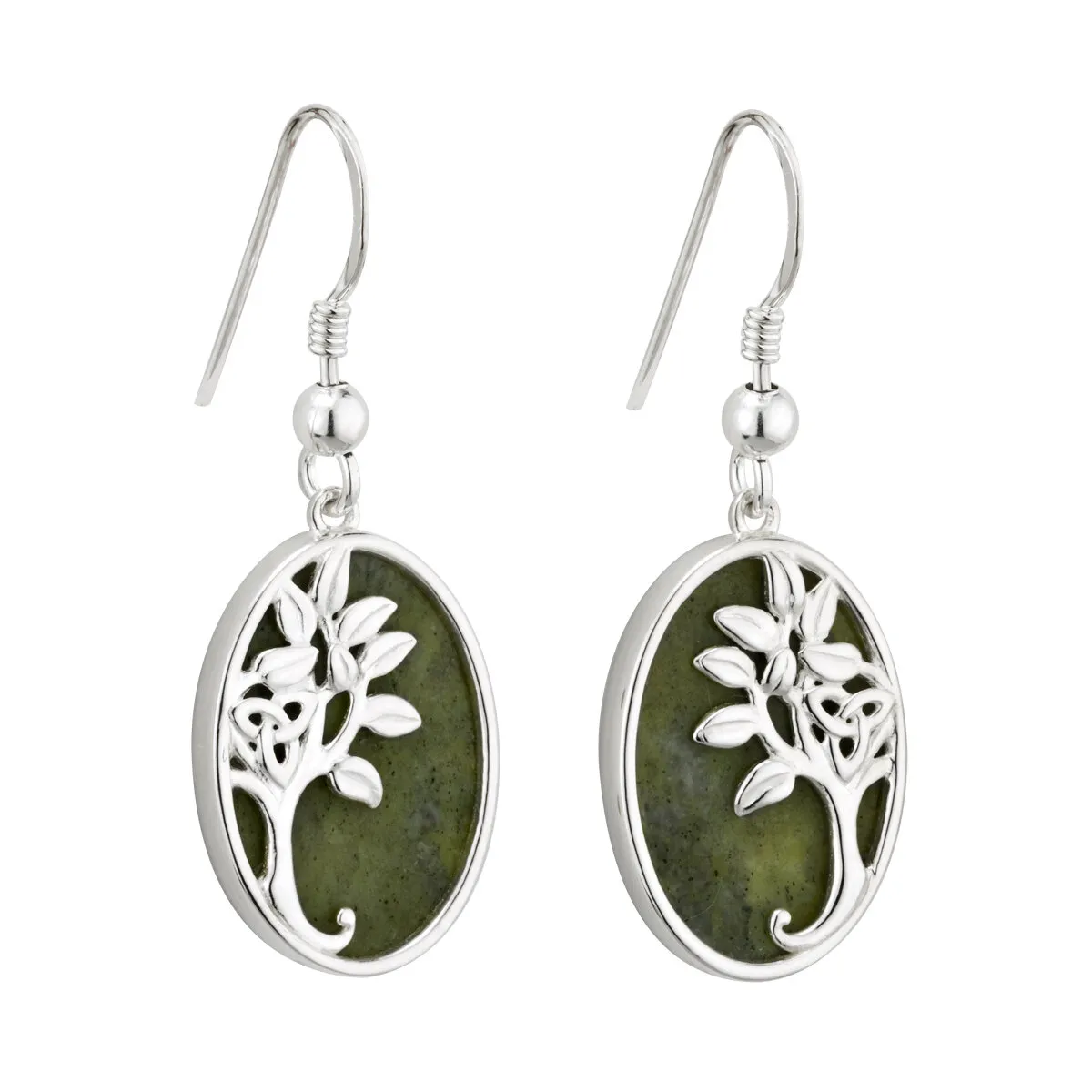 Silver Connemara Marble Tree Of Life Earrings...