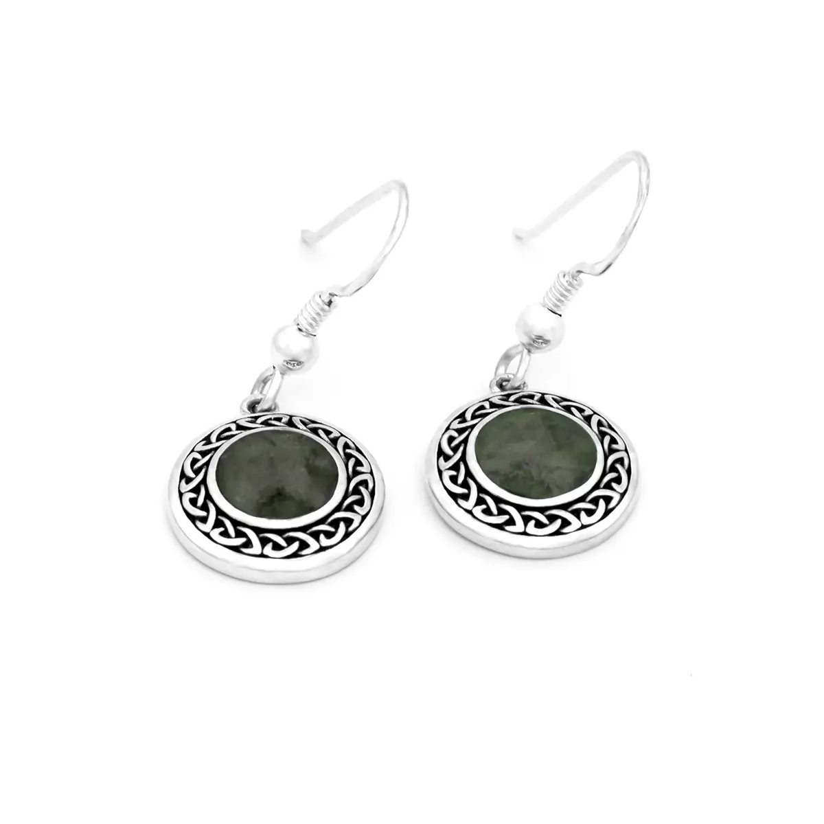 Silver Connemara Marble Celtic Earrings 1...