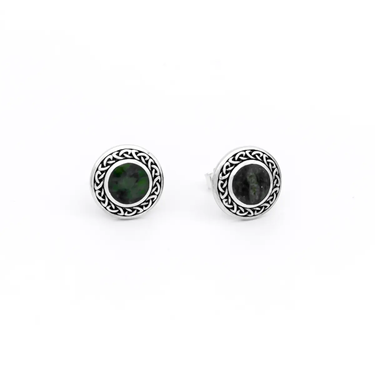 Silver Connemara Marble Celtic Stud Earrings 1...